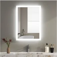 WDWRITTI Spiegel mit beleuchtung Badspiegel Led Bad Wandspiegel Badezimmer Touch Rund (Badezimmerspiegel Rundspiegel, Speicherfunktion, Helligkeit dimmbar, 3Lichtfarben), 3000/4000/6500K, 40-120cm, Wandschalter