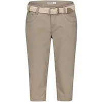 SUBLEVEL Caprihose Damen 3/4-Hose mit Flechtgürtel Baumwoll-Stretch-Hose, Eingrifftaschen