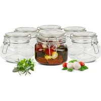 Sendez Einmachglas 6x500ml Bügelverschluss +10 Etiketten, Stift, 6 Dichtung, Glas, (6-tlg)