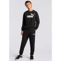 PUMA Trainingsanzug ESS NO1 LOGO CREW SWEAT SUIT FL B (2-tlg), zweiteilig, entspannte Passform, ohne Kapuze