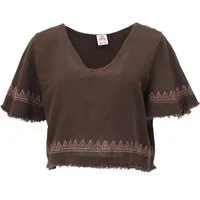 Guru-Shop T-Shirt Weites Top mit handgefertigtem Druck,.. Festival, Ethno Style, alternative Bekleidung