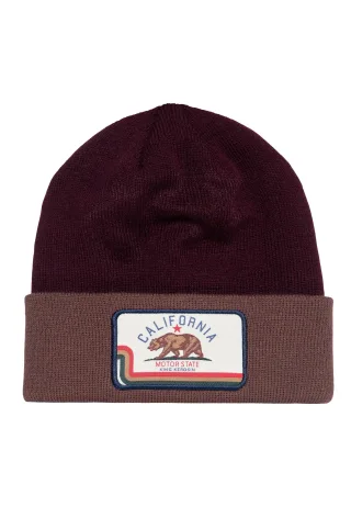 King Kerosin Herren Stickmütze California Motor State weinrot