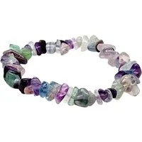 Steinfixx® Armband Regenbogenfluorit Splitterarmband - Mexiko - AAA-Qualität (1-tlg., 18 cm Umfang), 100 % echt, Handarbeit
