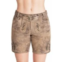Spieth & Wensky Lederhose Trachtenlederhose Damen - KASTANIE - fungi/grün