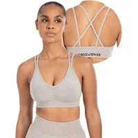 Smilodox Sport-BH Batik Acid Cross, Sport Bra mit V-Ausschnitt, Fester Halt Seamless Crop Top ohne Bügel Atmungsaktiv Bustier Sport Yoga Bra