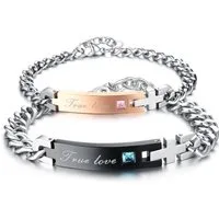 Kim Johanson Armband Set Partner Armband True Love Gold + Schwarz (Set, 2-tlg), Pärchen Schmuck mit Zirkonia