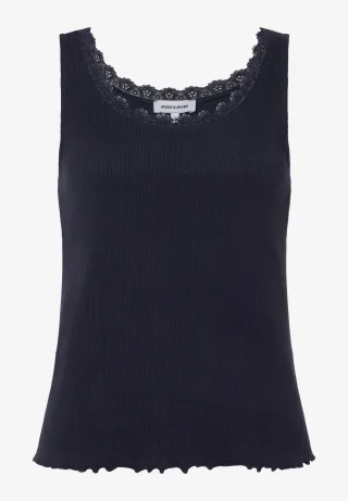 MORE & MORE - Shirttop mit Spitze blau - Gr. - 34
