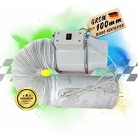 TronicXL Radialventilator Abluft Set Grow 100mm leise Belüftungsset für Growbox Aktivkohlefilter