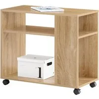 SoBuy Beistellwagen FBT34, Bücherregal, mit Rollen, Wohnzimmer, Schlafzimmer, Büro, Beistelltisch Nachttisch Rollcontainer Aktenschrank Druckerständer