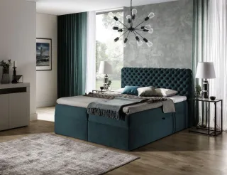 Boxspringbett Schlafzimmerbett WILLIAM 100x200cm in Stoff