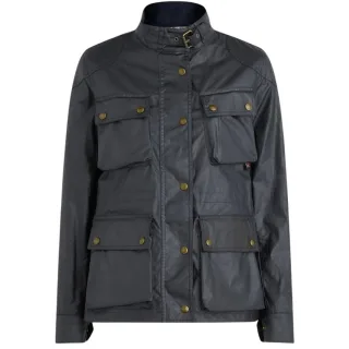 Belstaff Damen Fieldmaster Dark Ink Navy Blue Dünne Jacke