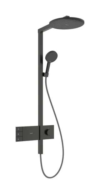 Hansgrohe Showerpipe Raindance Alive S 300 2jet EcoSmart mit Thermostat brushed black chrome , 245 24596340