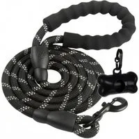 H-basics Schleppleine 5 m reflektierend 12 mm Schwarz Trainingsleine, Polypropylen