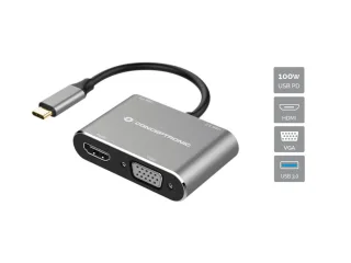 Conceptronic DONN16G 4-in-1 USB 3.2 Gen 1 Dockingstation | donn16g | HDMI - VGA
