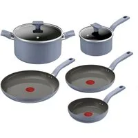 Tefal Pfannen-Set Cera Color, Aluminium (Set, 7-tlg), Go Ceram Keramik-Antihaftbeschichtung, Thermo-Signal, Induktion