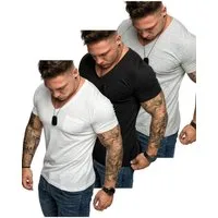 Amaci&Sons T-Shirt 3. PATERSON Herren T-Shirts 3er-Pack (3er-Pack) Herren Basic Oversize T-Shirt mit V-Ausschnitt