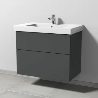 Sanipa 3way Waschtischunterbau zu Villeroy & Boch Subway 2.0 Waschtisch mit 2 Auszügen, Anthrazit-Ma SM61422
