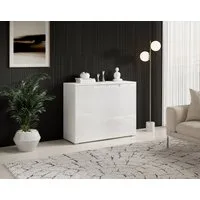 HBZ Kommode Spice weiß hochglanz, BxHxT 100x80x40 cm, Kommode mit 2 Türen und 2 Einlegeböden