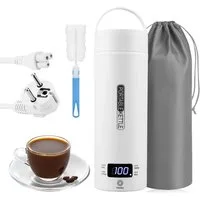 Athlix Reise-Wasserkocher Mobiler Wasserkocher 450ml Reise Wasserkocher Tragbar Tee Kaffee, 300 W, 4 Temperaturstufen, SUS316-Edelstahl, Doppelwandig