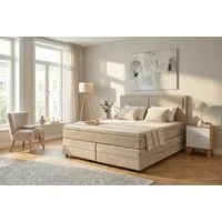OTTO home Boxspringbett FYNNA in den Breiten 140 & 180cm erhältlich, inkl. Bettkasten, inkl. Topper, erhältlich in verschiedenen Farben