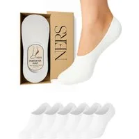 NERS Füßlinge aus Bambus, 10 Paar Damen & Herren mit Silikon, rutschfest, ohne Naht (10-Paar, 10 Paar) Füsslinge Socken für Sneaker & Ballerinas, atmungsaktiv, unsichtbar