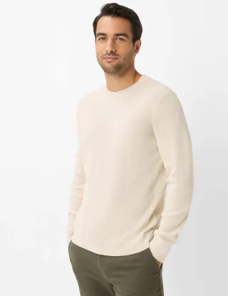Brax Herren Strickpullover Style ROY beach, hellbeige, Gr. 4XL