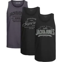 Jack & Jones Tanktop Bequemes Slimfit Shirt mit Printdruck (3er-Pack) mit Print