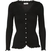 rosemunde Strickjacke Babette Silk Cardigan mit Seide Vintage-Spitzenbesatz, Perlmuttknopfleiste, Langarm, Seidenmix