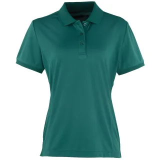 Premier Damen Coolchecker Piqué Polo-Shirt / Polohemd, Kurzarm (Flaschengrün)