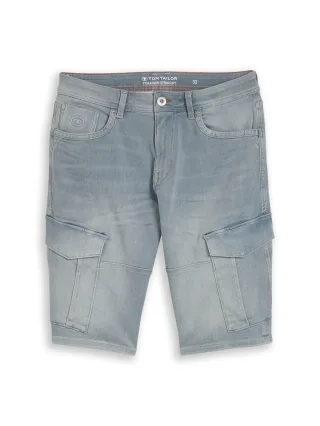 Tom Tailor - TTMARVIN STRAIGHT Cargo Jeans Shorts light stone blue grey denim - Gr. - 32