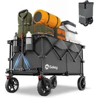 Sekey Bollerwagen Faltbar Handwagen Klappbar Transportwagen 200L 200KG Einkaufstrolley, Kompakt faltbar, spart Platz – ideal für Ausflug, Reise, Party