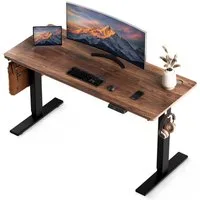 HOMAVO Schreibtisch Elektrisch höhenverstellbarer Schreibtisch Memory-Funktion (Sitz-/Steh-Erinnerung), USB/Typ C,Länge 120 cm, 140 cm, zwei Größen (18 mm Schreibtischplatte)