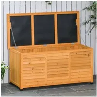 Outsunny Geräteschrank Aufbewahrungsbox, Gartentruhe, wetterbeständig (Kissenbox, 1-St., Gartenbox) für Garten, Balkon, Gelb