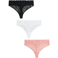 Next High-Waist-String 3er-Pack Nahtfreie Hochbund-Slips, Spitze, Tanga (3-St)