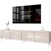 Lookway TV-Schrank COLGANTE 200 Kaschmir Hochglanz mit Metallbeinen (2x TV- Schrank) Breite: 200 cm