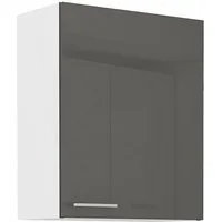 Küchen-Preisbombe Hängeschrank 60 cm Küche Lara Grau Hochglanz + Weiss matt Küchenzeile Küchenblock