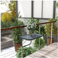 Outsunny Balkonhängetisch Kleiner Balkontisch (Terrassentisch, 1-St., Hängetisch), Alu, 60 x 40 cm, Schwarz