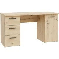 FORTE Schreibtisch Neuss, mit 3 Schubladen & 1 Tür, funktional, Breite 138 cm