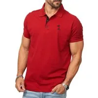 DAILY COTTON Poloshirt in Kurzarm als Freizeit Polo T-Shirt - Polo-Hemd für Herren (1-tlg) Männer Polohemd im Regular-Fit in Piqué-Qualität mit Palmen-Logo
