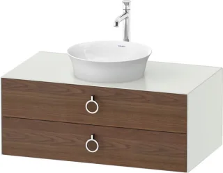Duravit White Tulip Konsolenwaschtischunterbau wandhängend Amerikanischer Nussbaum & Weiß Matt & Sei WT4991077360010