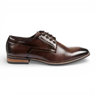 Braune, klassische, schlichte Derby-Brogue-Schnürschuhe für Herren