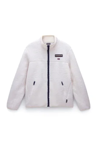Tynik Sherpa Vollzip Fleece Weißer Reiher