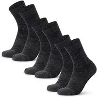 DANISH ENDURANCE Basicsocken Light Hiking Crew (3-Paar) Leicht & gepolstert, Anti-Blasen Socken, Ideal zum Wandern
