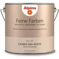 Alpina Wand- und Deckenfarbe Zartes Sandbeige No. 07, Matt, wasserbasiert, ohne Grundierung, hochdeckend