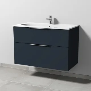 Sanipa 3way Waschtischunterbau zu Geberit Acanto Slim Waschtisch mit 2 Auszügen, Marine-Matt UP4121R