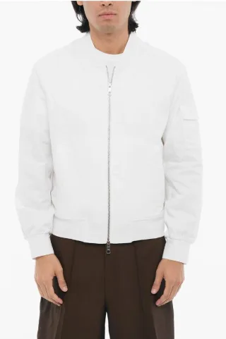 Leichte, Skinny Fit Bomberjacke mit Reißverschluss in Weiß
