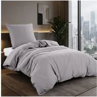wometo Bettwäsche Stone Washed 135x200 Renforcé, Baumwolle, 2 teilig, OEKO-TEX®, 100% Baumwolle, Bettwäsche im Knitterlook mit Stehsaum