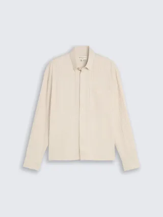 Denim Tom Tailor - Loose Fit Hemd aus Baumwolle off white stripe structure - Gr. - XL