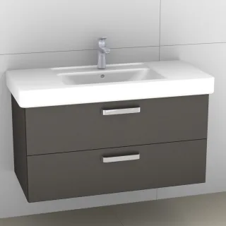 Artiqua 414 Waschtischunterschrank für Subway/Omnia Architectura 611610 Stahlgrau Metallic, 414-WU2L 414-WU2L-V04-7141-88