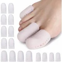 COOL-i ® Zehenschutzpolster Zehenschutzkappen – 16 Stück (S/M/L), Silikon – gegen Blasen, Druckstellen, Hühneraugen & eingewachsene Nägel – wiederverwendbar